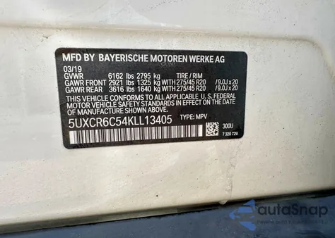 2019 BMW X5 xDrive40I z USA, uszkodzony, nr VIN 5UXCR6C54KLL13405